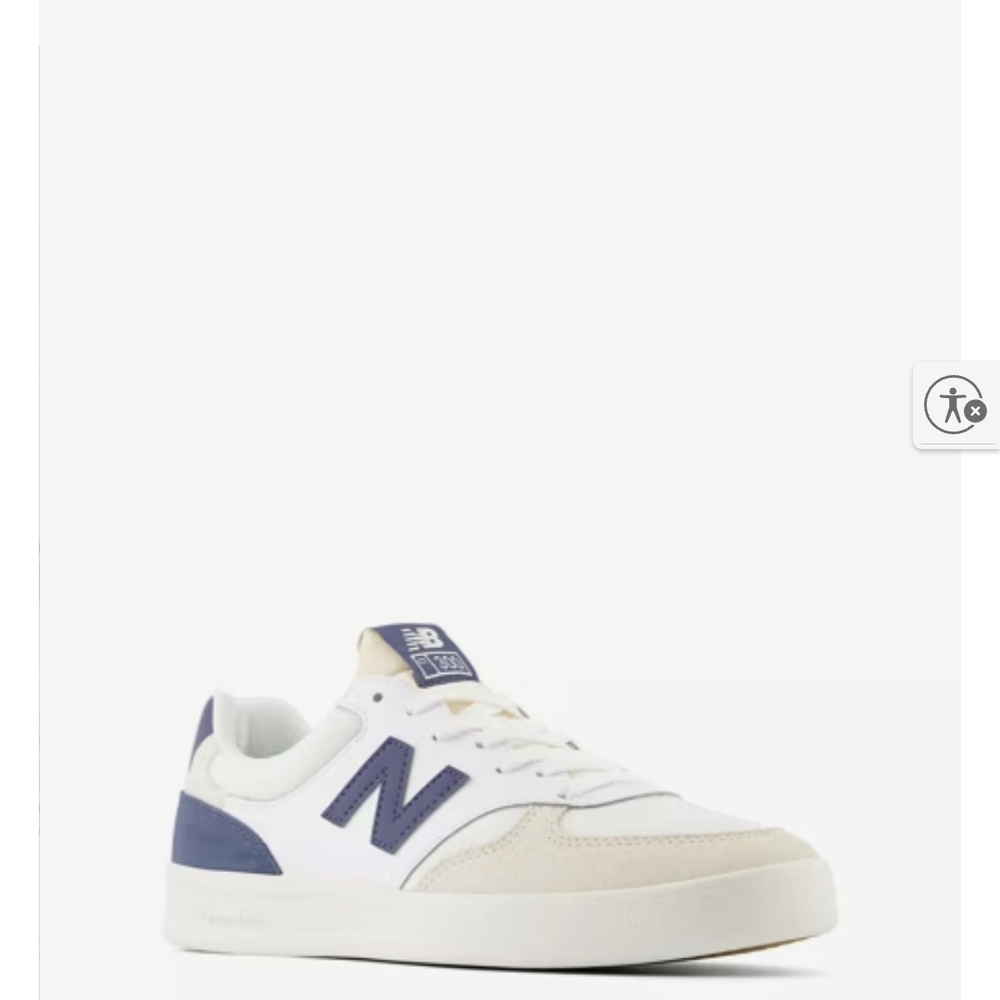 New Balance White and Blue Sneakers